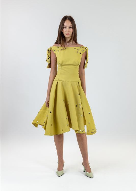 Mustard Studded Dress
