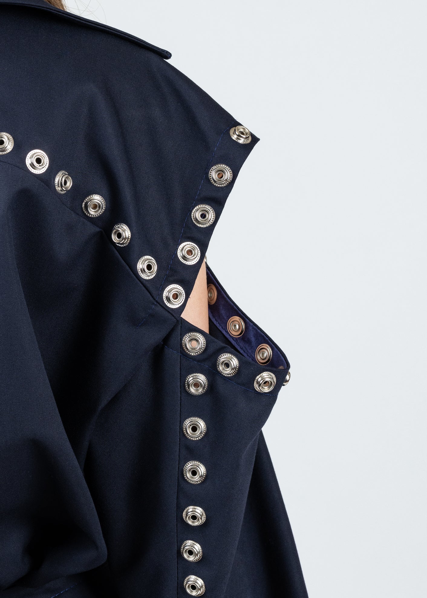 Navy Blue Studded Shirt and Skirt